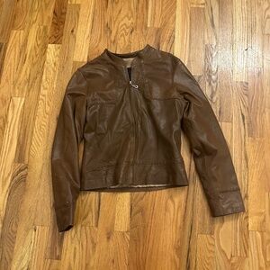 Chic Women's Brown Leather Jacket